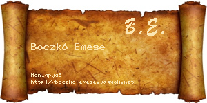 Boczkó Emese névjegykártya